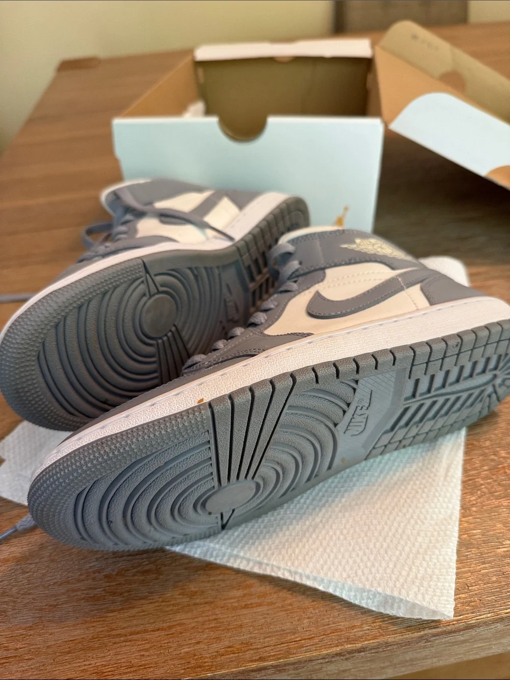Nike Air Jordan 1 Low White & Gray Sneakers